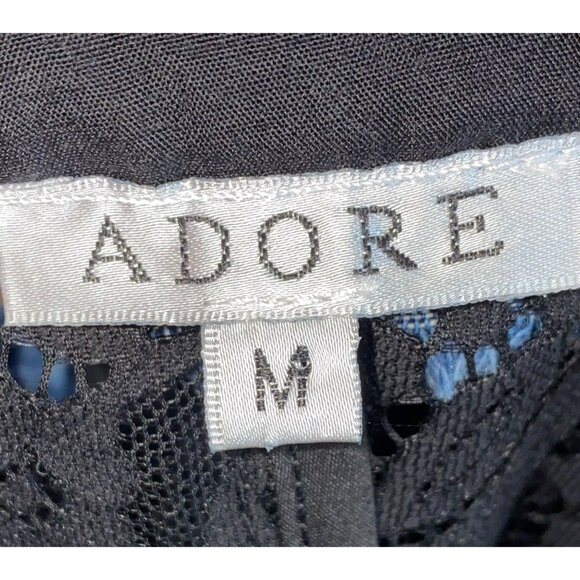 Adore Womens M Patchwork Sleeveless Dress W/ Denim Trim & Pockets Cotton/Polyest - Picture 3 of 10